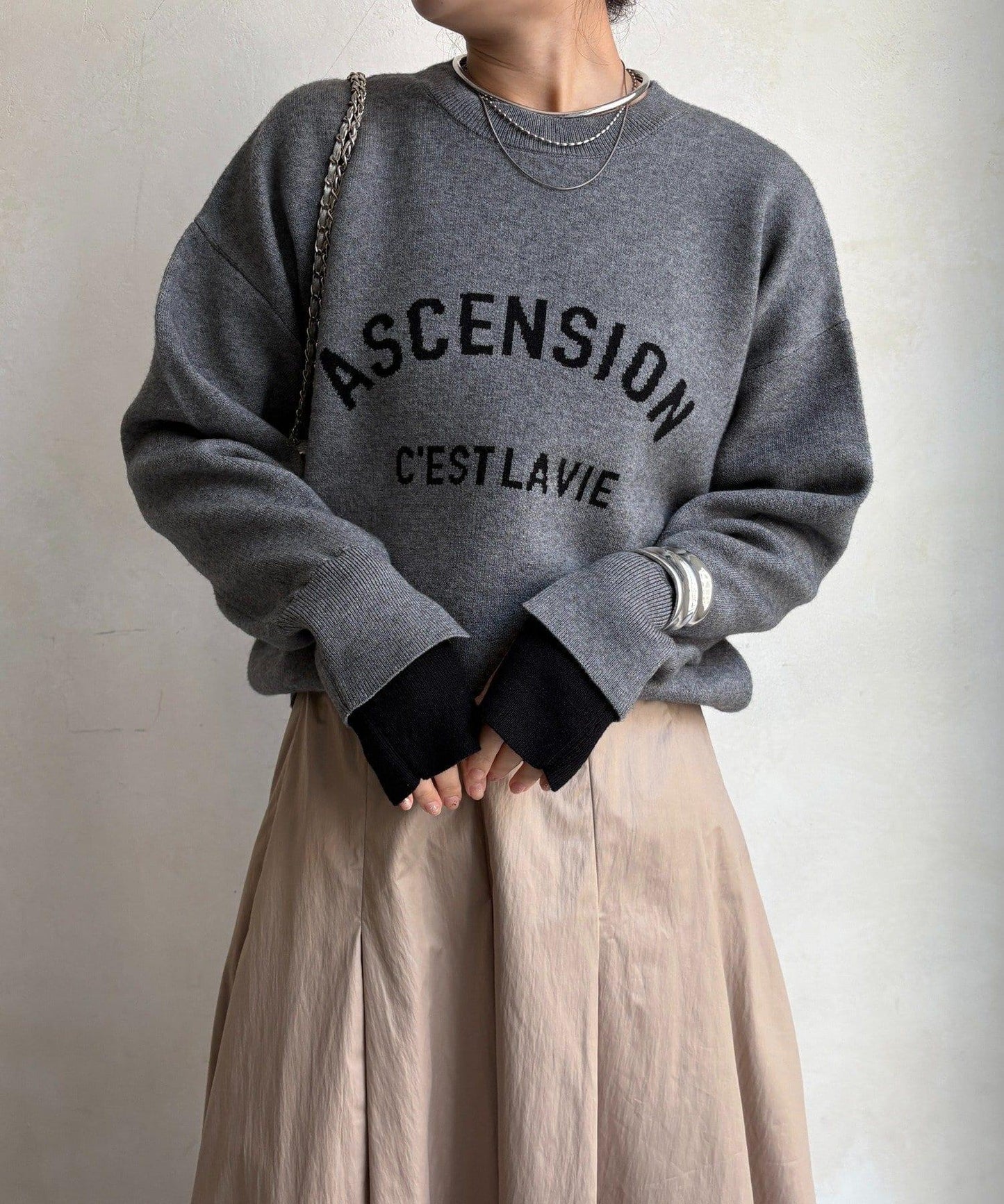 ASCENSION標誌針織上衣