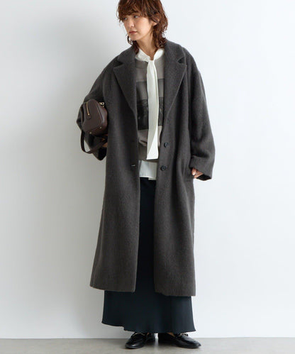 【柔軟質感】長款毛絨切斯特大衣
