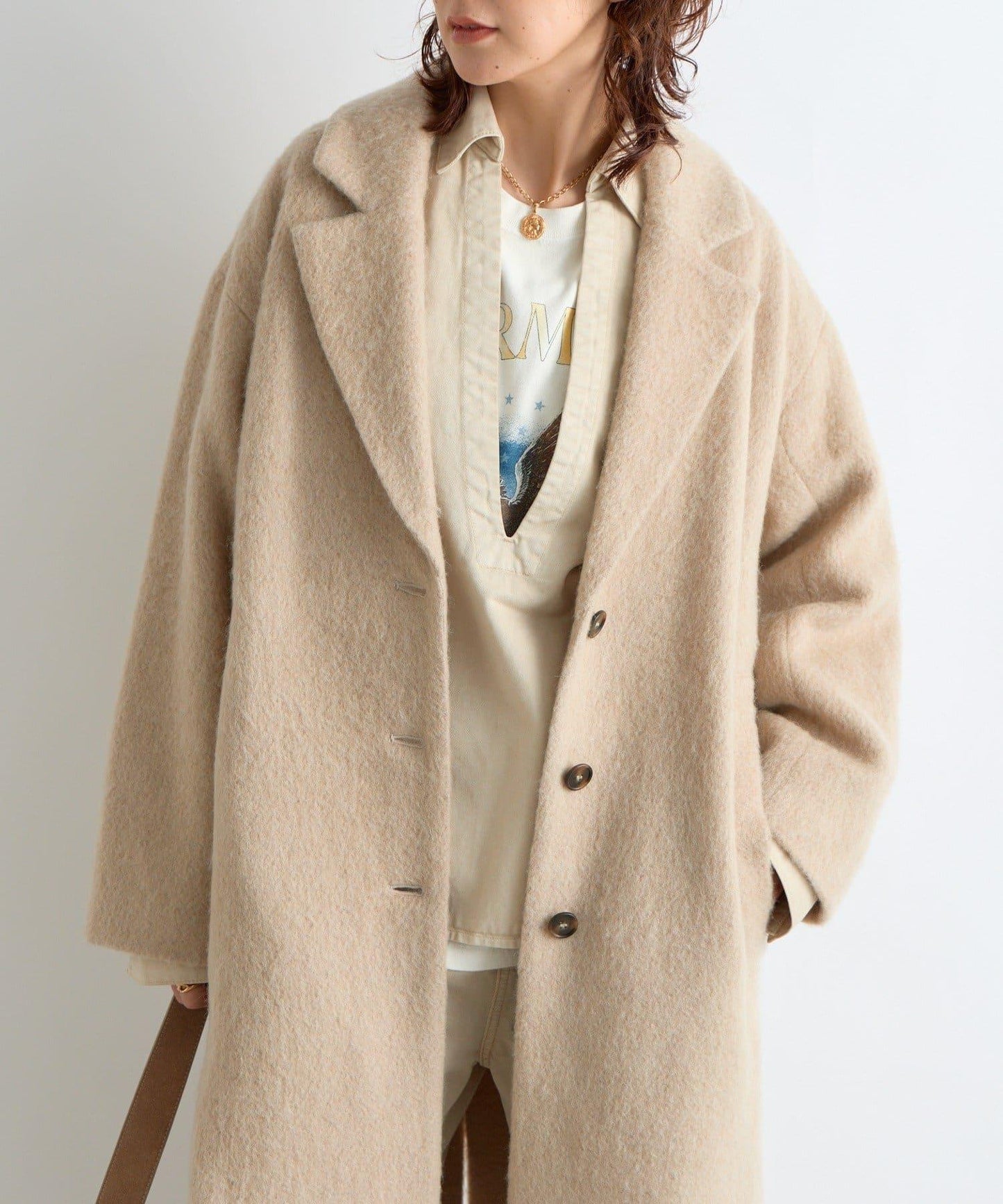 【柔軟質感】長款毛絨切斯特大衣