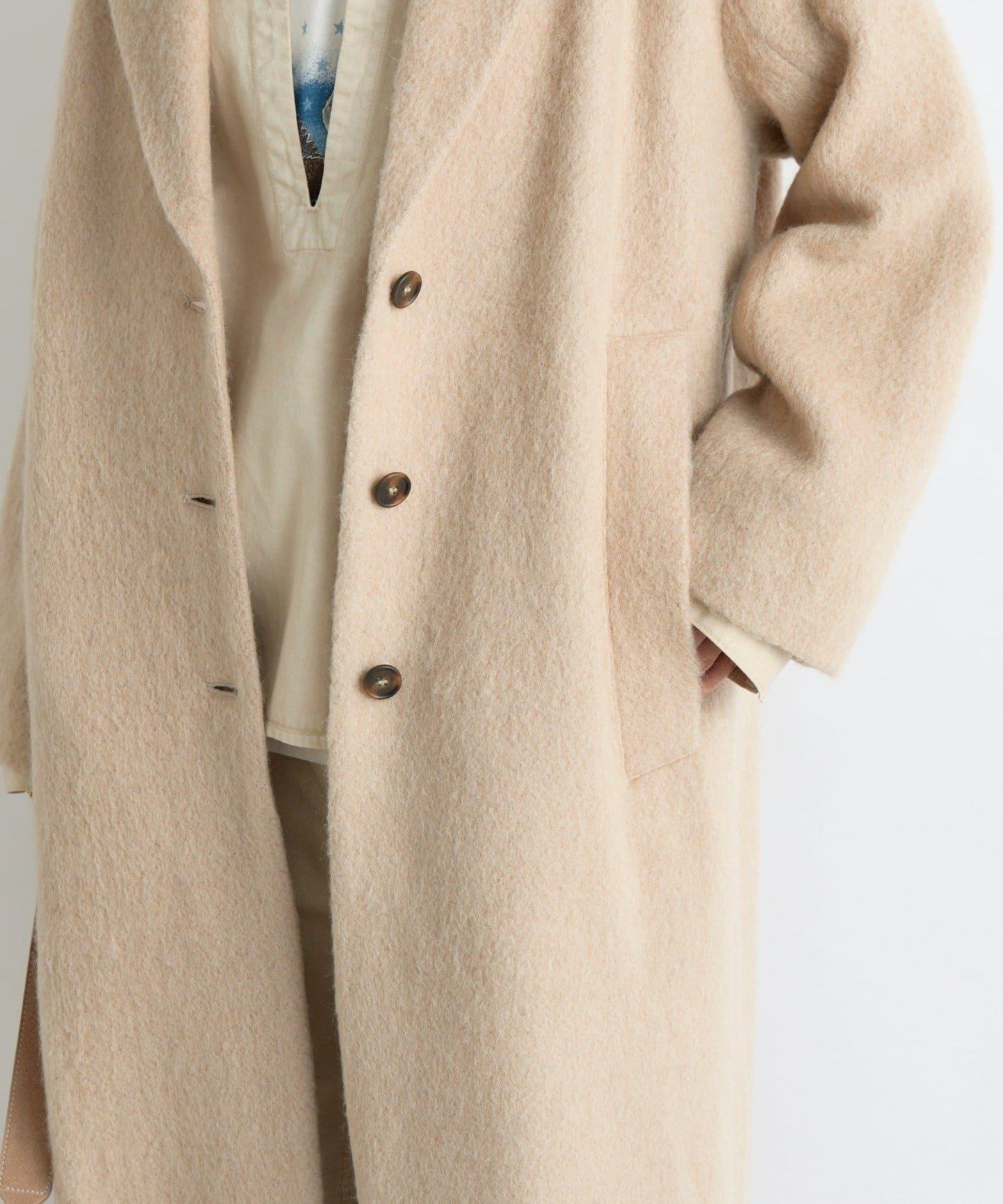 【柔軟質感】長款毛絨切斯特大衣