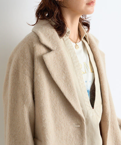 【柔軟質感】長款毛絨切斯特大衣