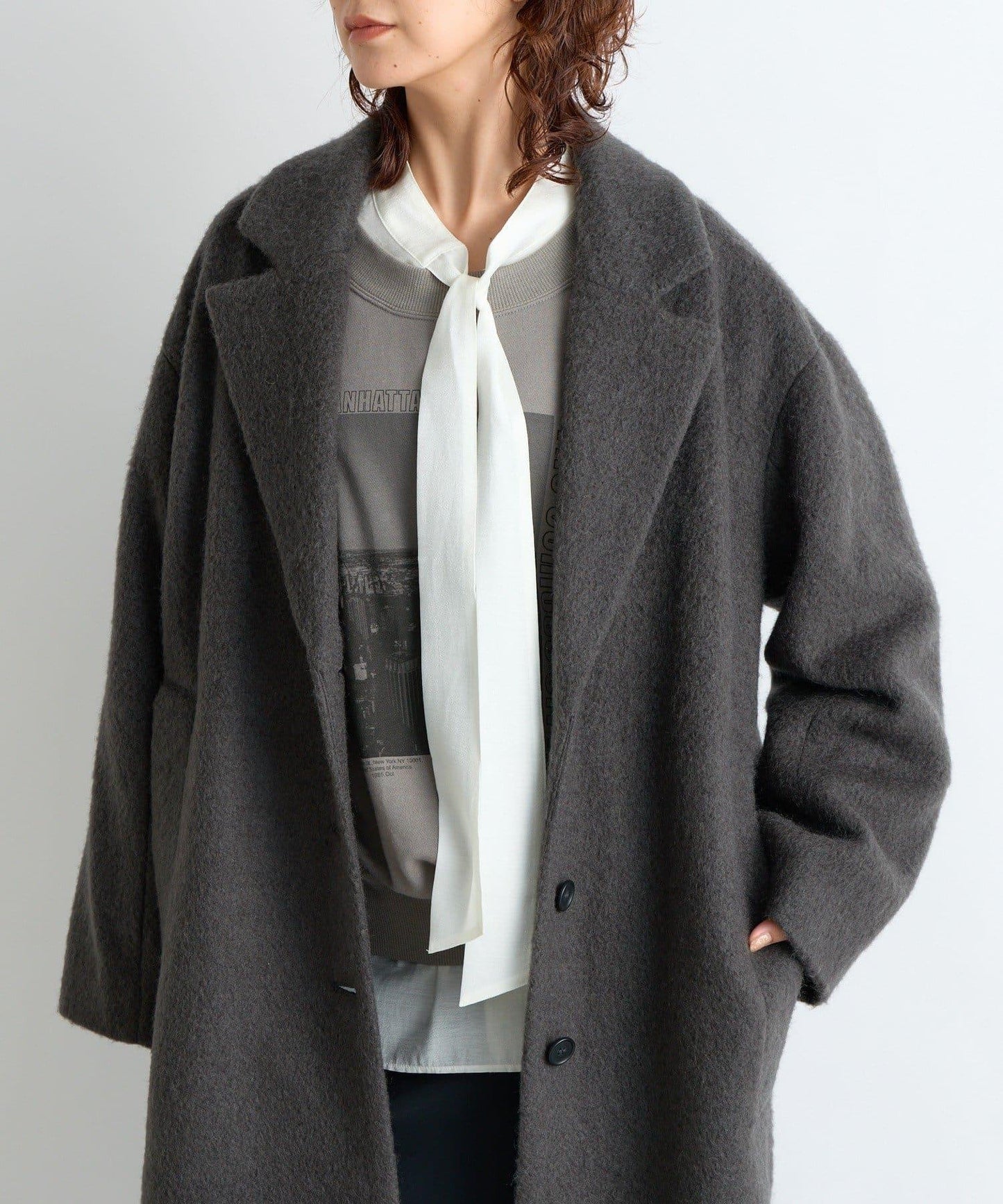 【柔軟質感】長款毛絨切斯特大衣