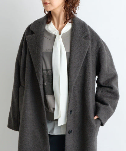 【柔軟質感】長款毛絨切斯特大衣