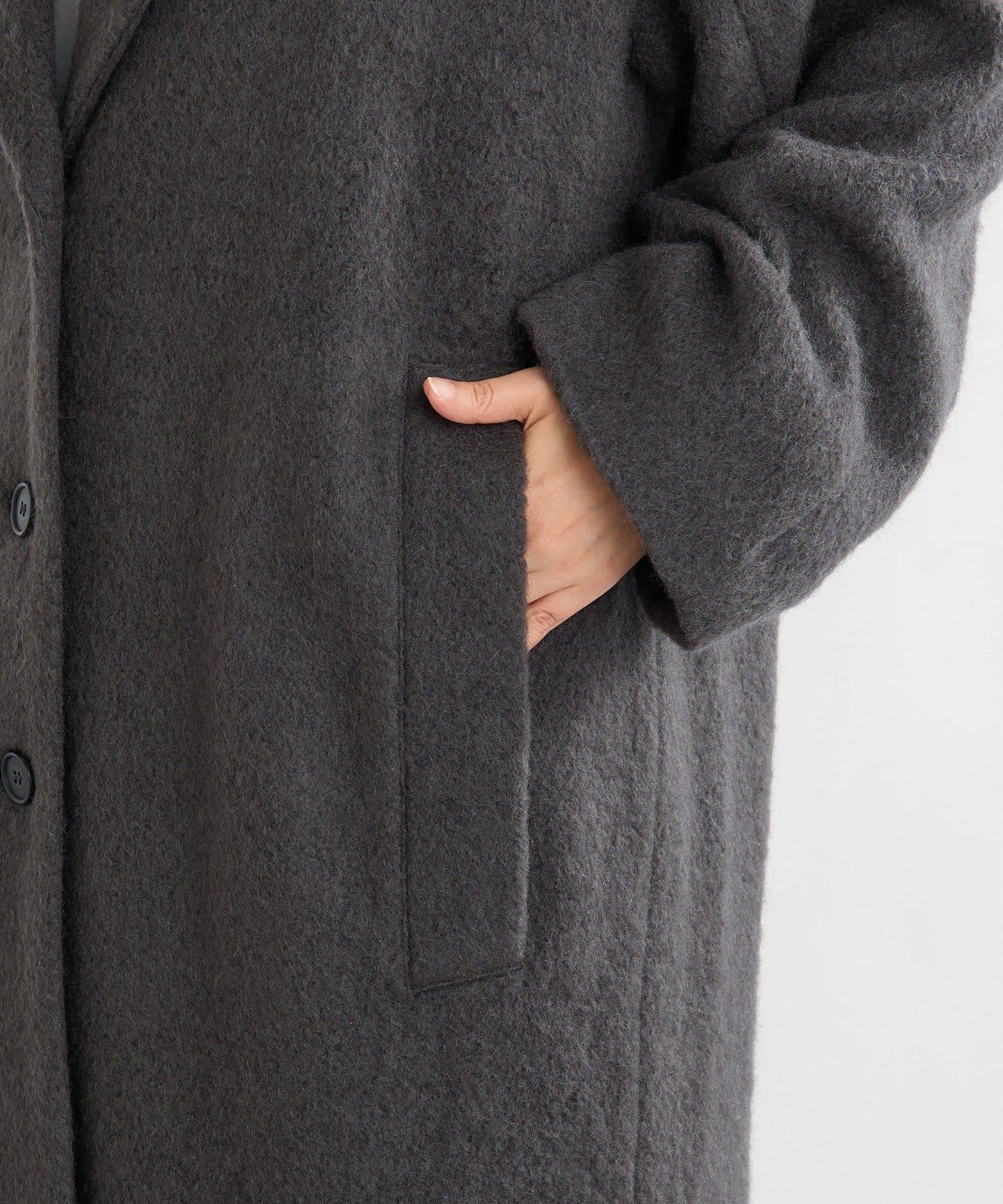 【柔軟質感】長款毛絨切斯特大衣