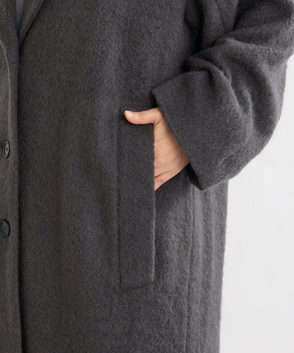 【柔軟質感】長款毛絨切斯特大衣