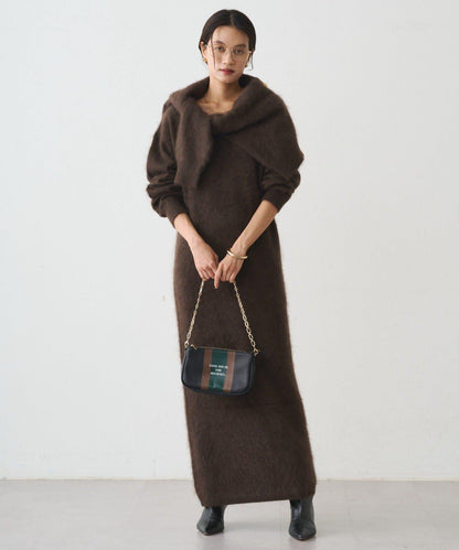 毛絨針織連衣裙