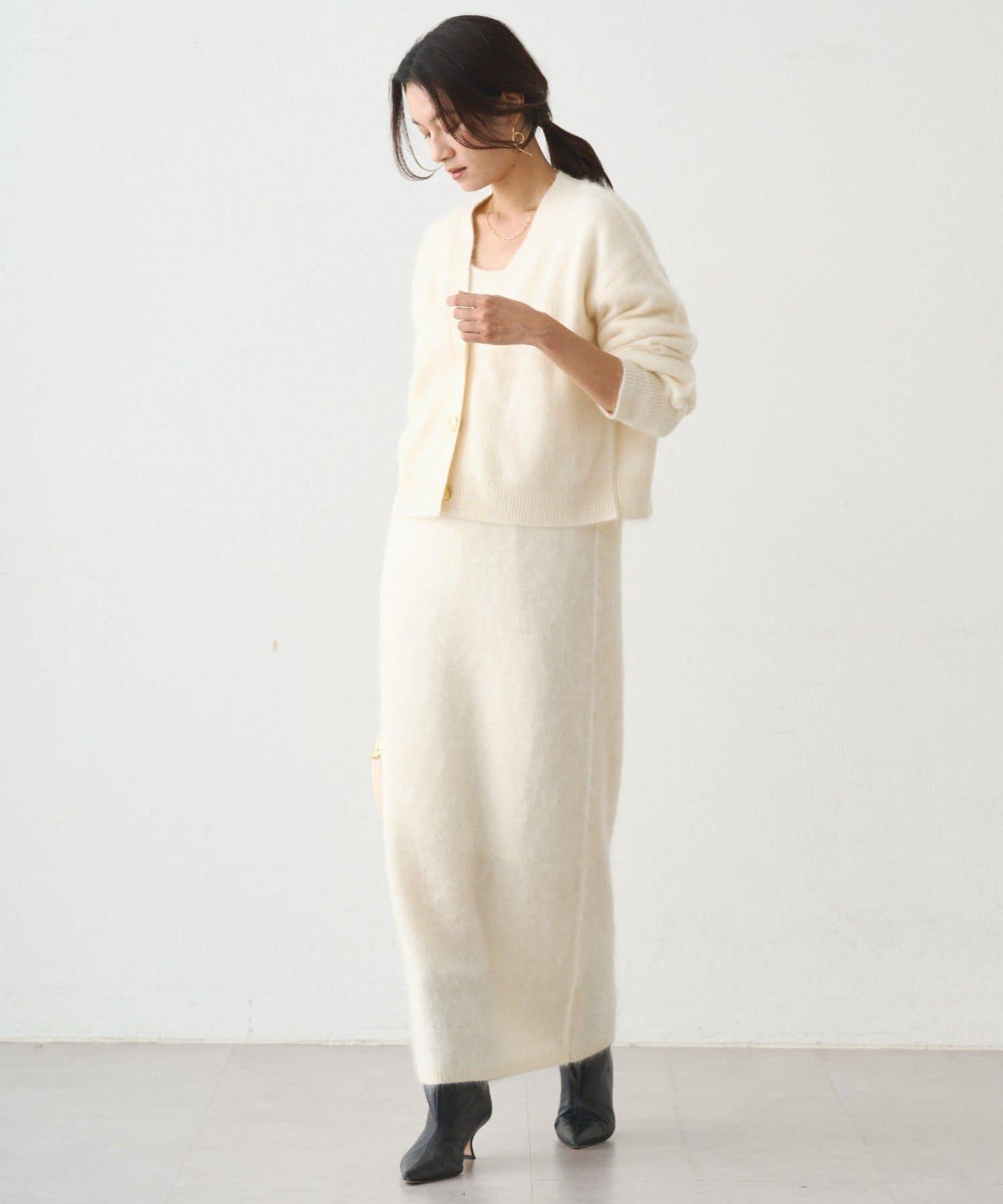 毛絨針織連衣裙