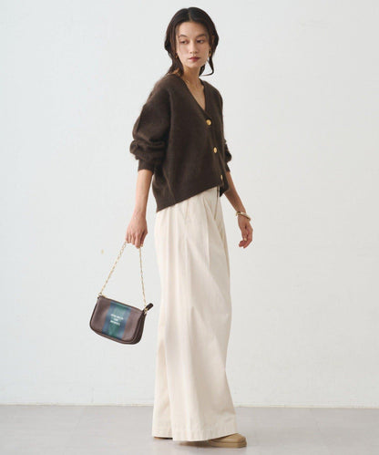 休閒腰帶褶皺長褲