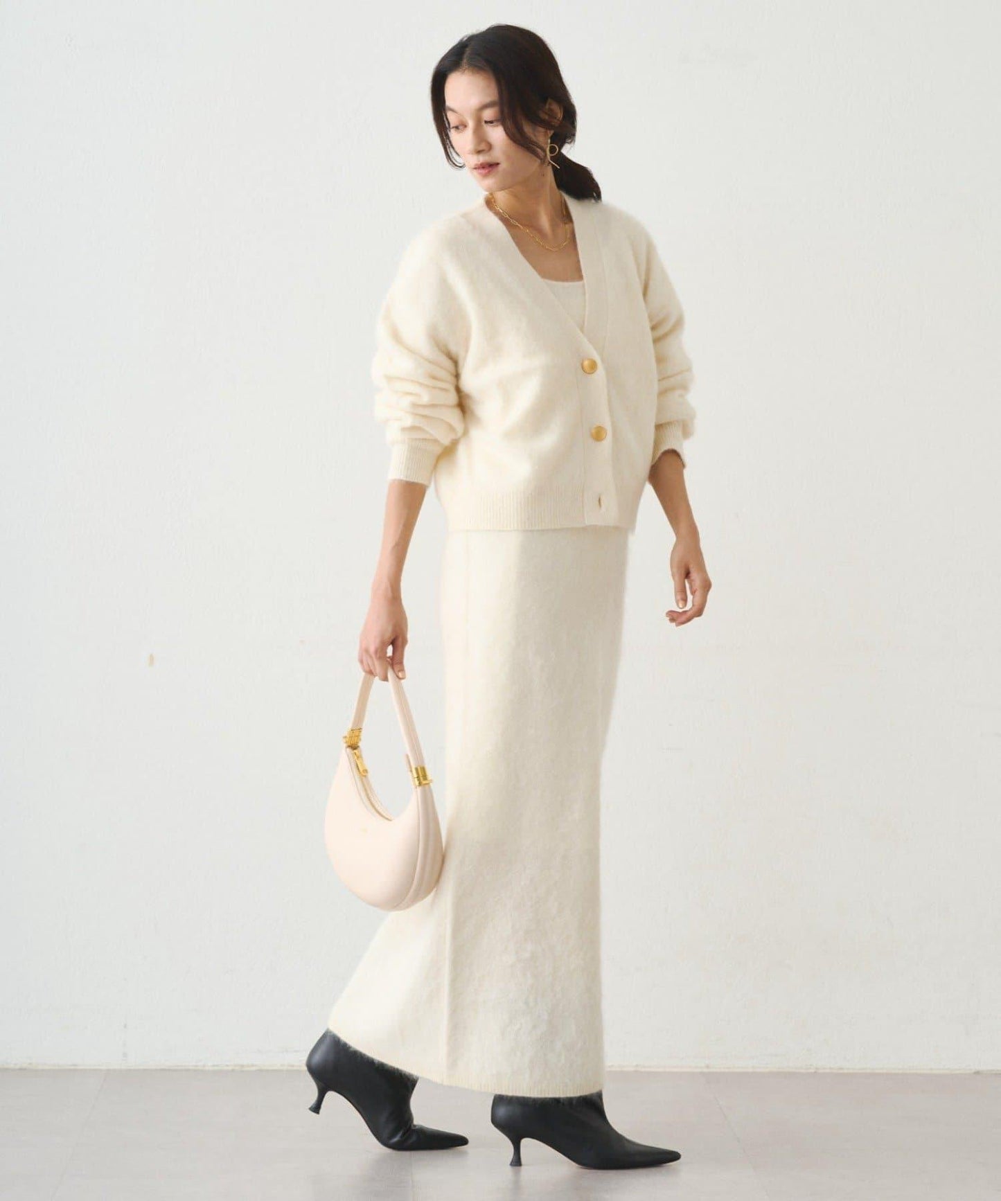 毛絨針織連衣裙