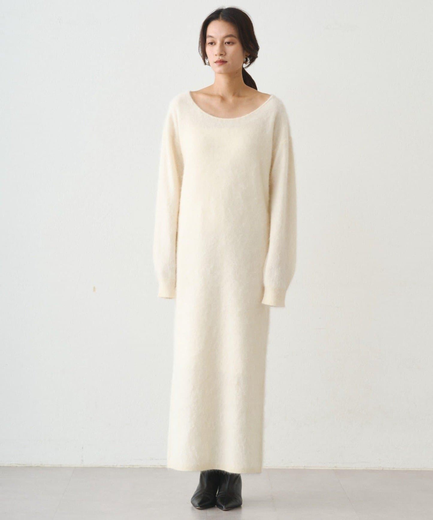 毛絨針織連衣裙