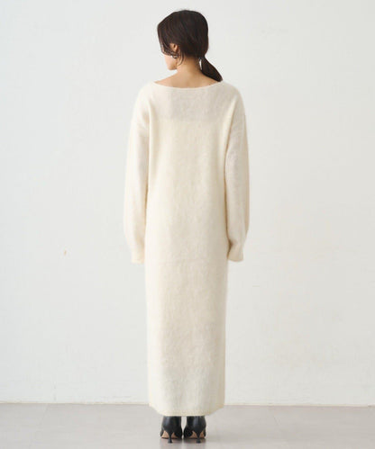 毛絨針織連衣裙