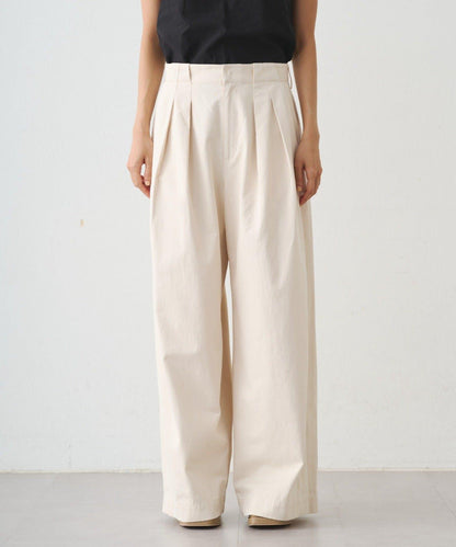 休閒腰帶褶皺長褲