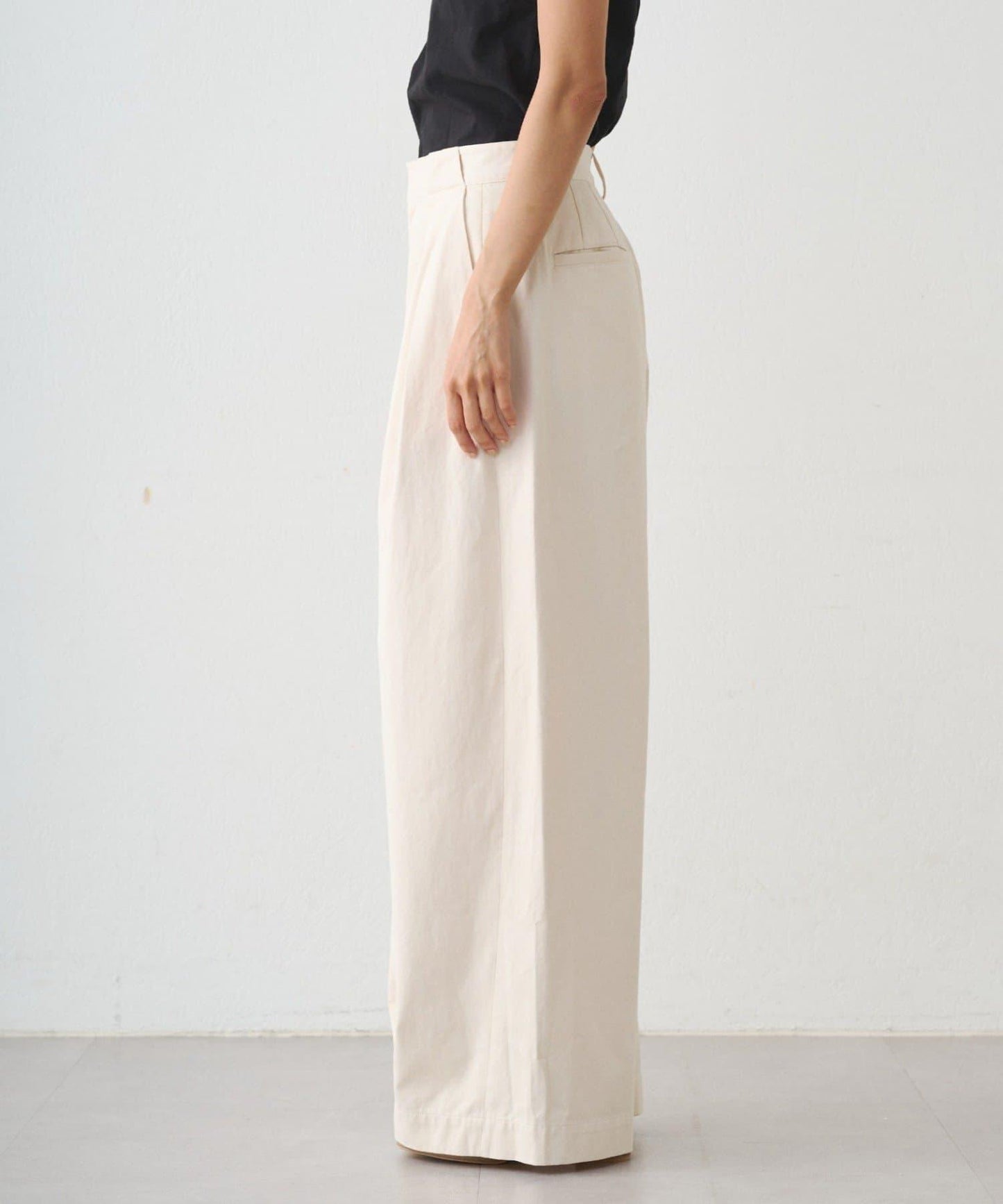 休閒腰帶褶皺長褲