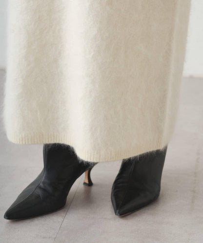 毛絨針織連衣裙