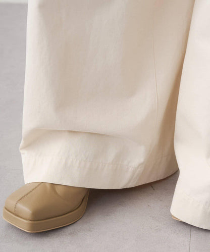 休閒腰帶褶皺長褲