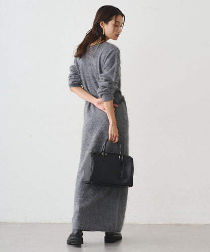 毛絨針織連衣裙