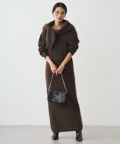 毛絨針織連衣裙