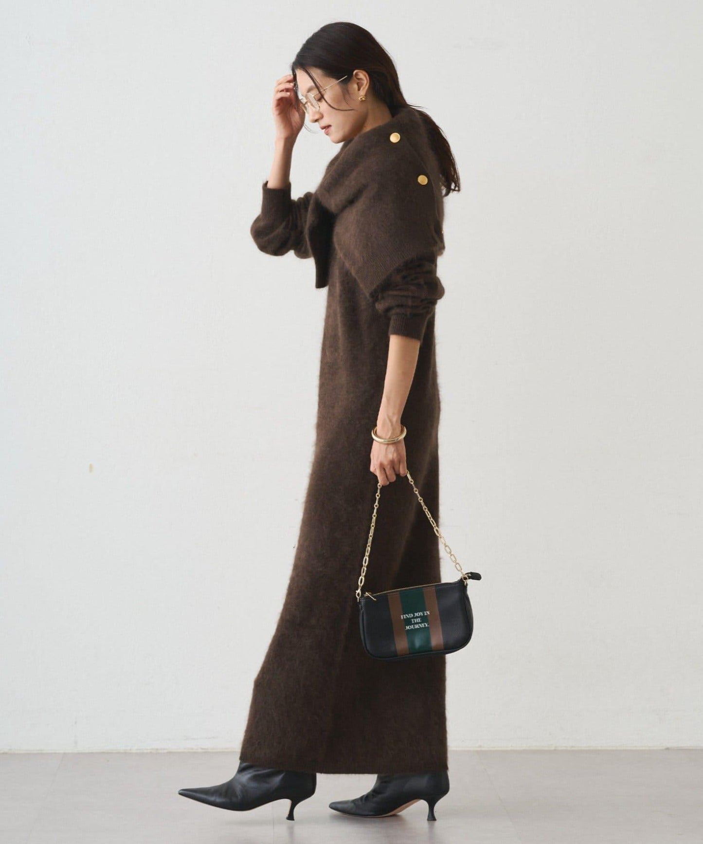 毛絨針織連衣裙