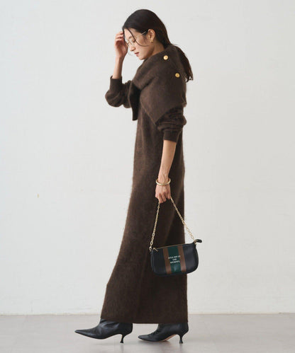 毛絨針織連衣裙