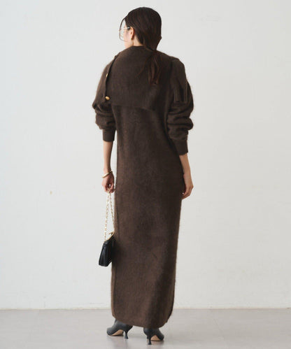 毛絨針織連衣裙