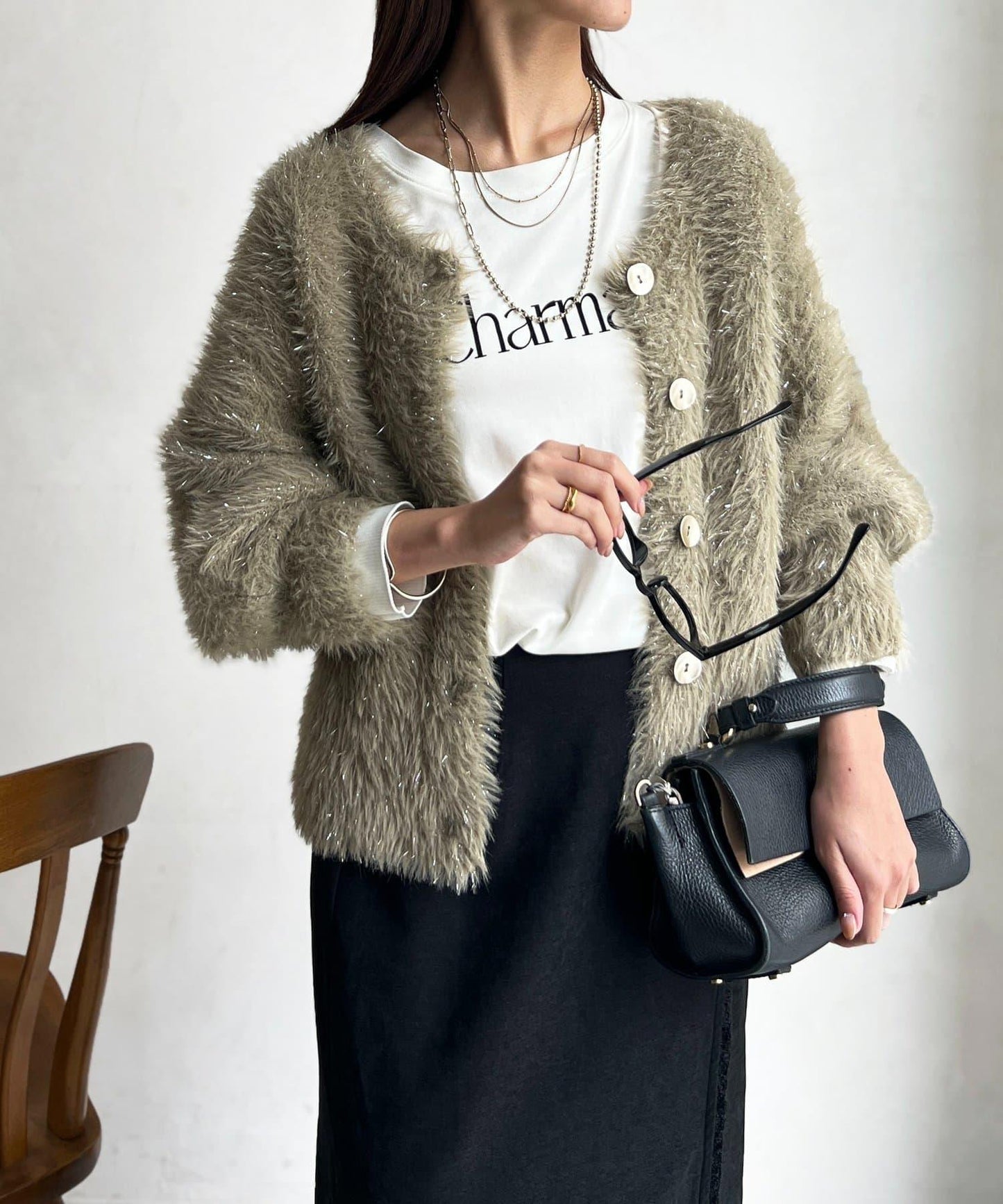 亮片羽毛兩用開衫