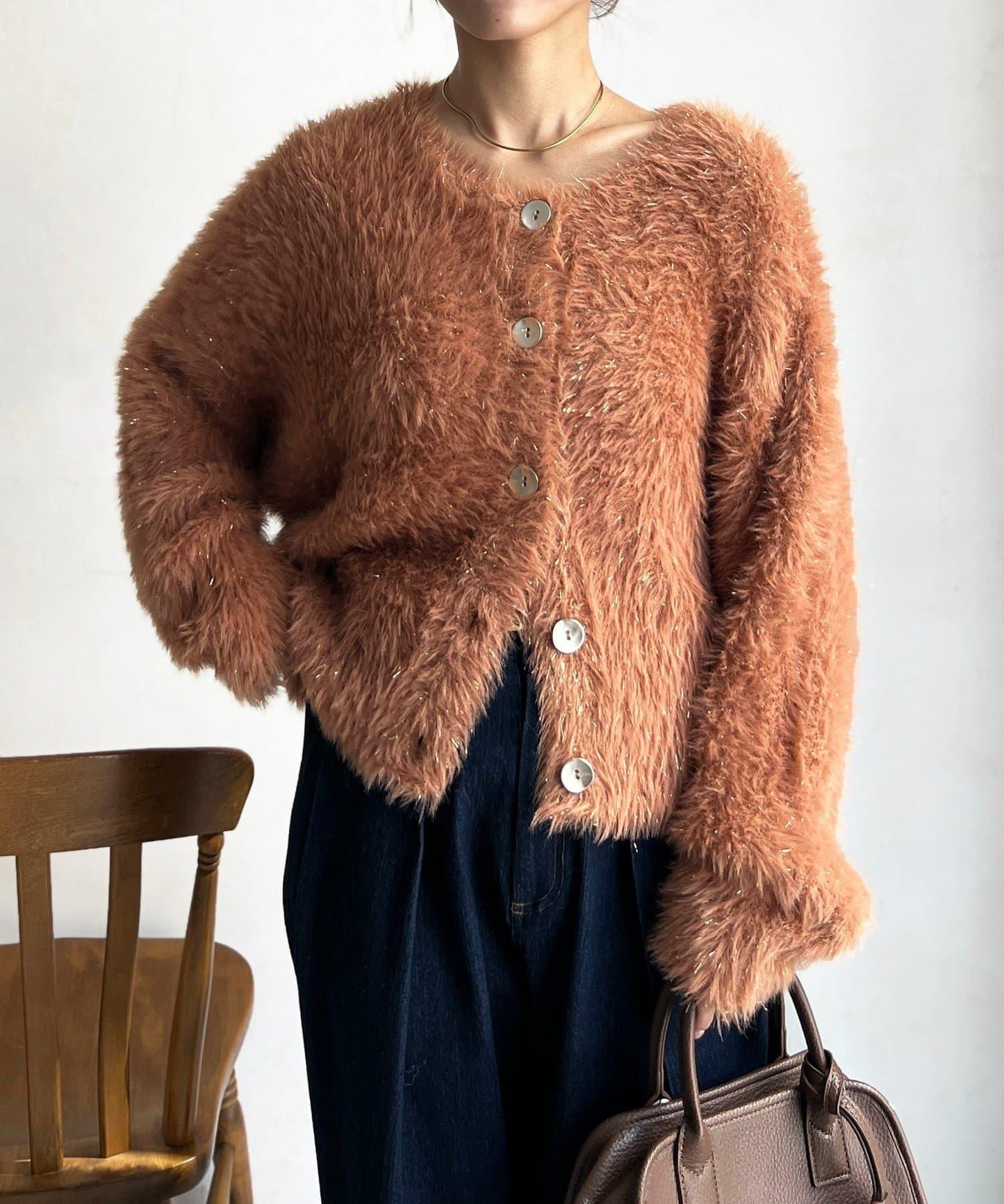 亮片羽毛兩用開衫