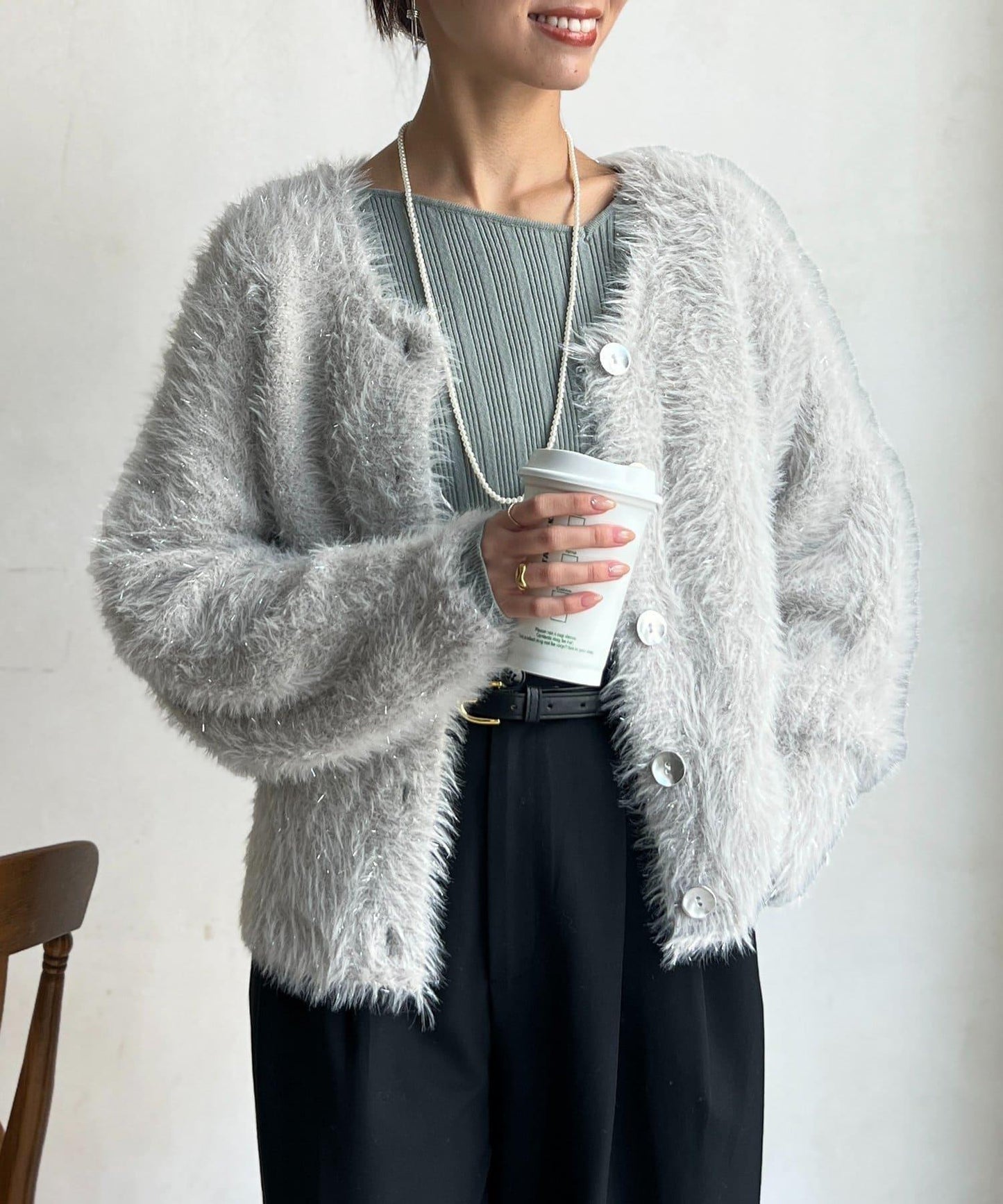 亮片羽毛兩用開衫