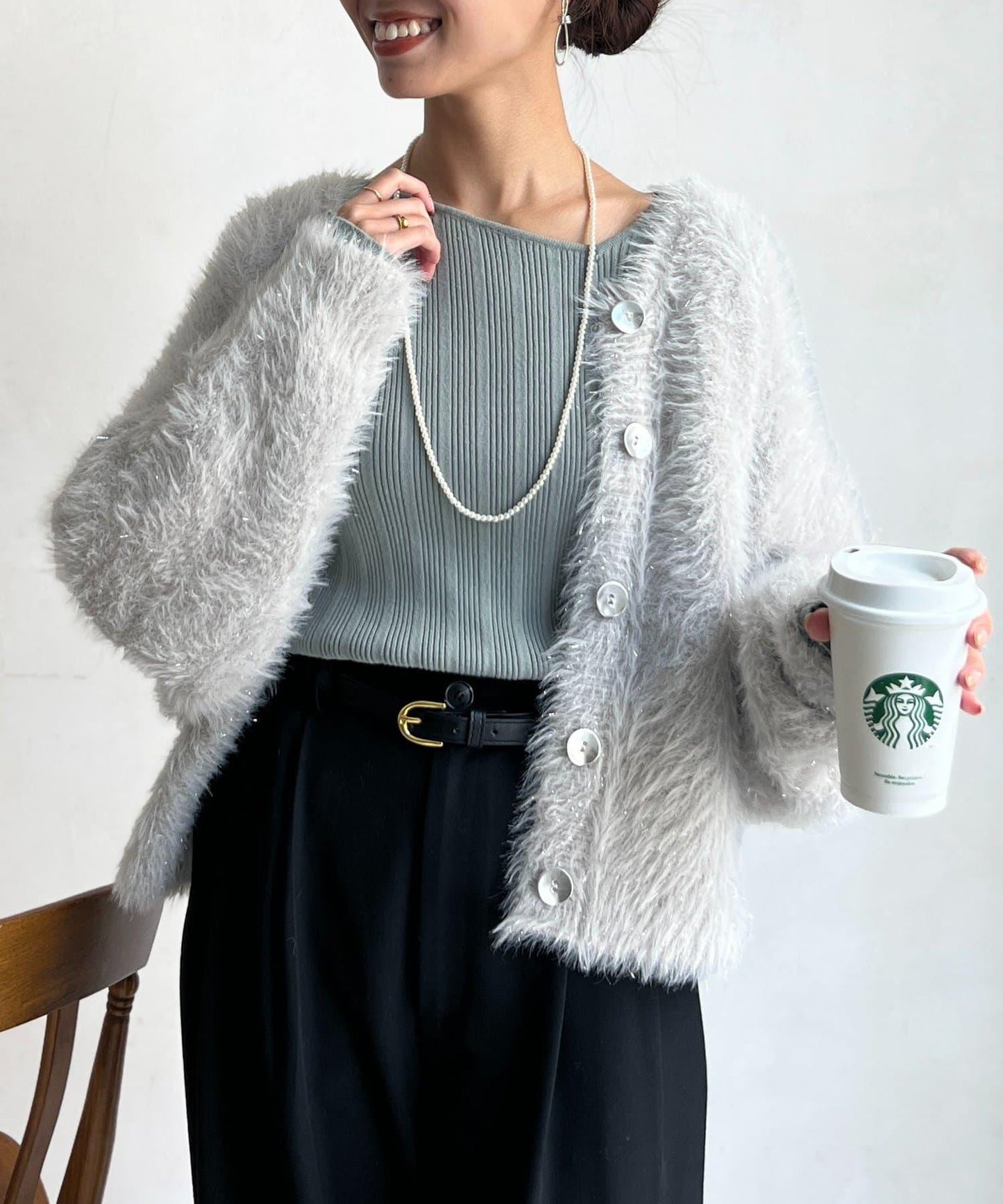 亮片羽毛兩用開衫