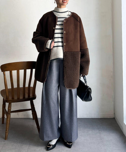 後開叉高領針織套頭衫