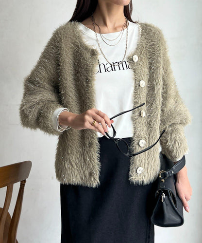 亮片羽毛兩用開衫