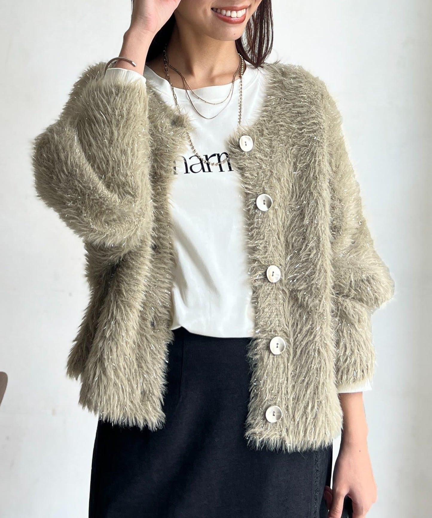 亮片羽毛兩用開衫