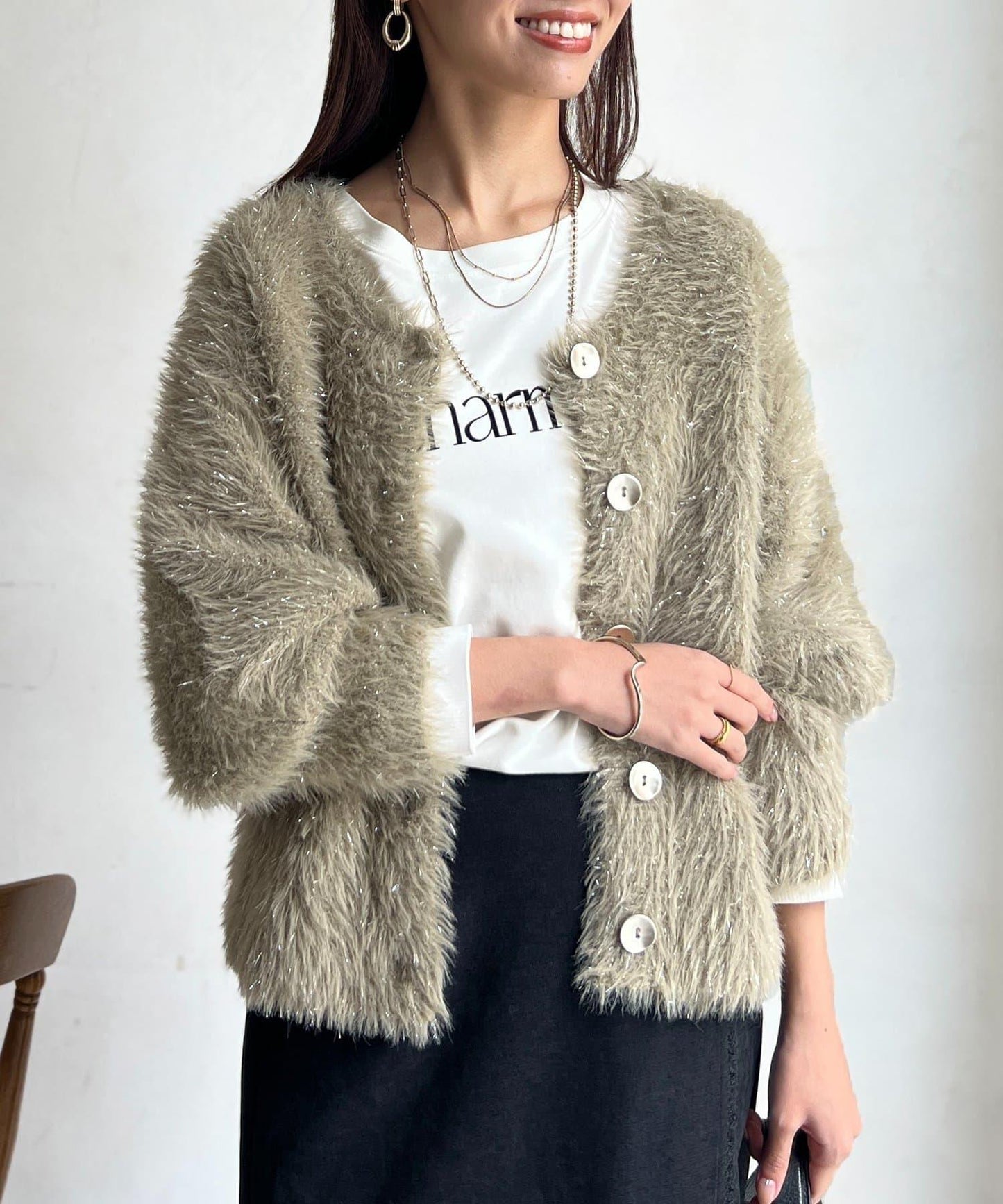 亮片羽毛兩用開衫