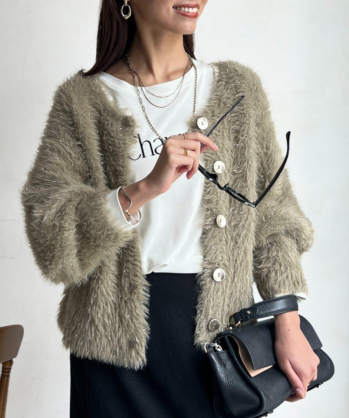 亮片羽毛兩用開衫