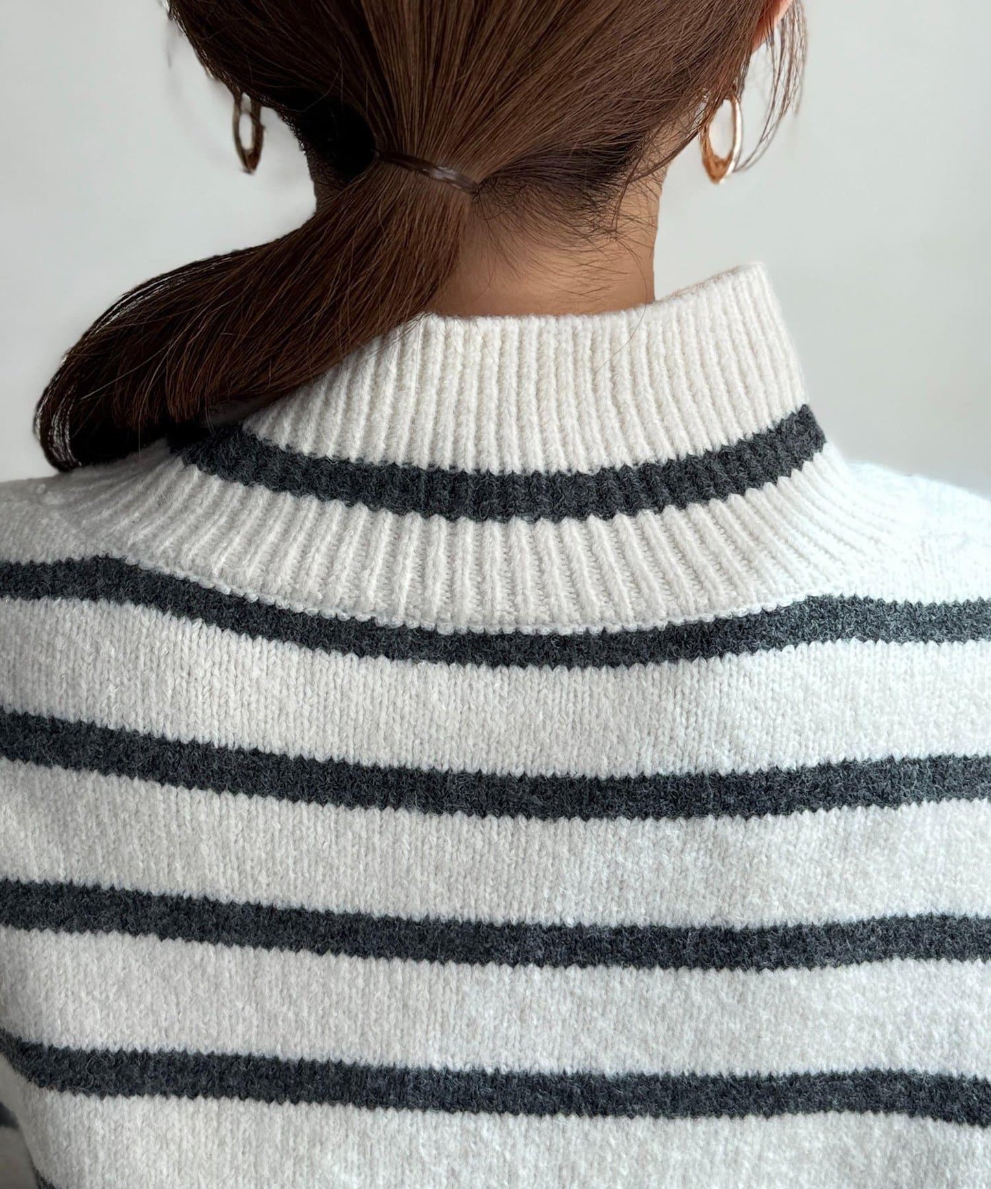 後開叉高領針織套頭衫