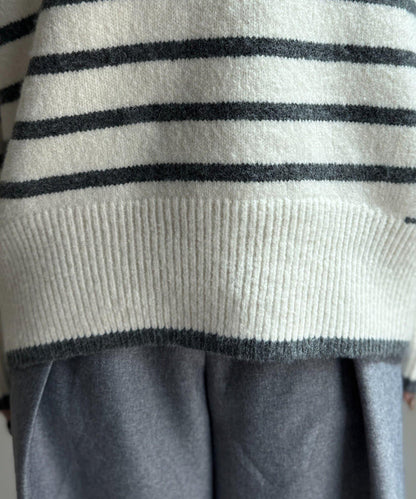 後開叉高領針織套頭衫