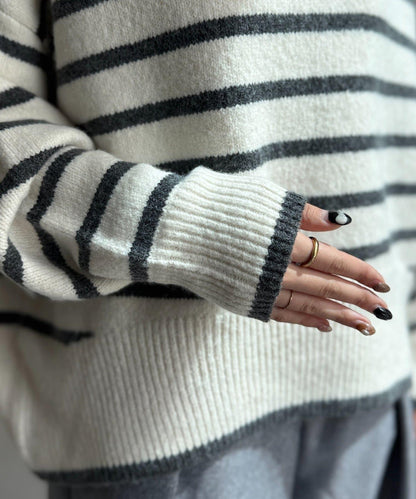 後開叉高領針織套頭衫