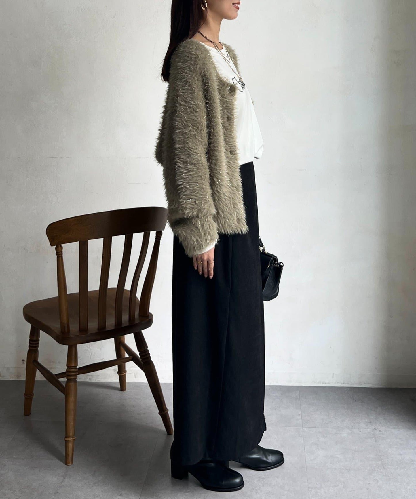 亮片羽毛兩用開衫