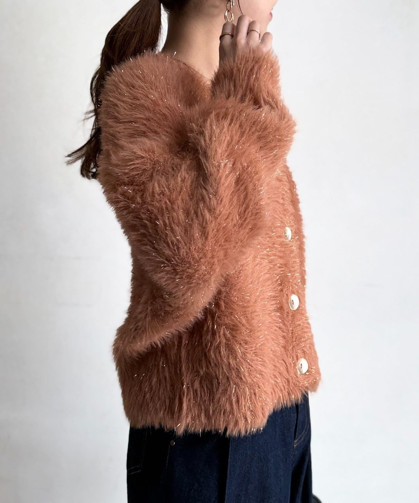 亮片羽毛兩用開衫