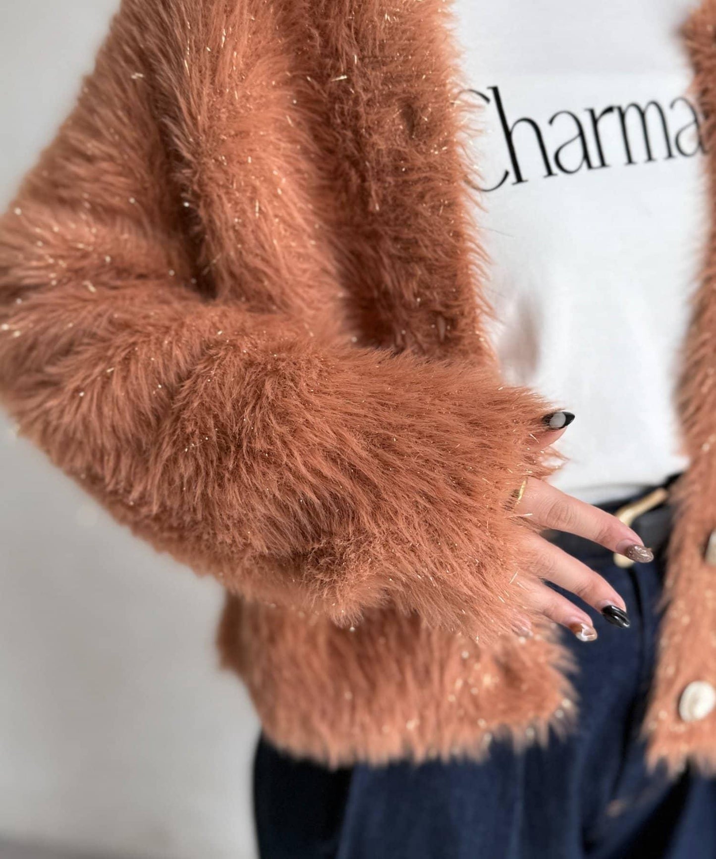 亮片羽毛兩用開衫