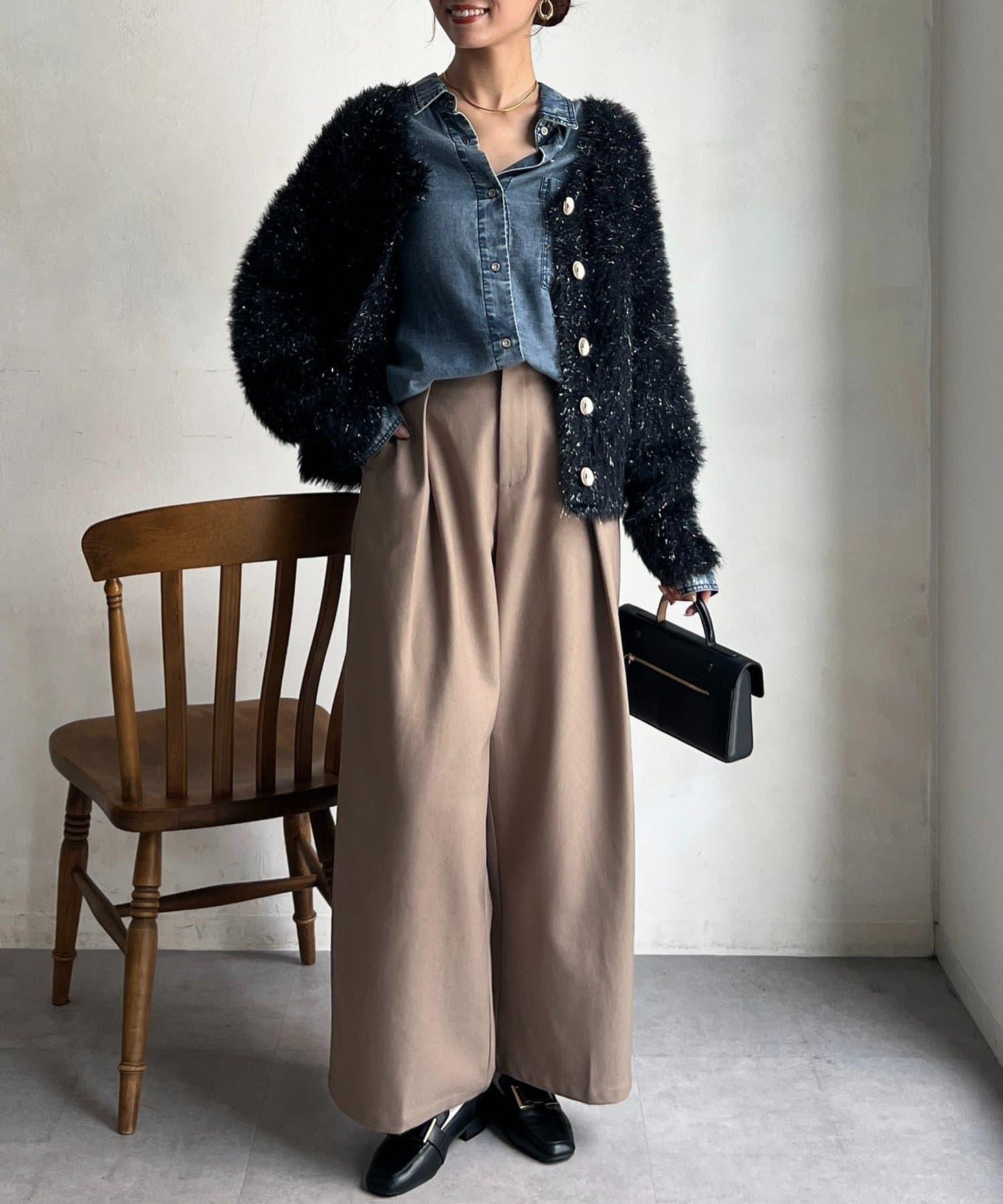 亮片羽毛兩用開衫