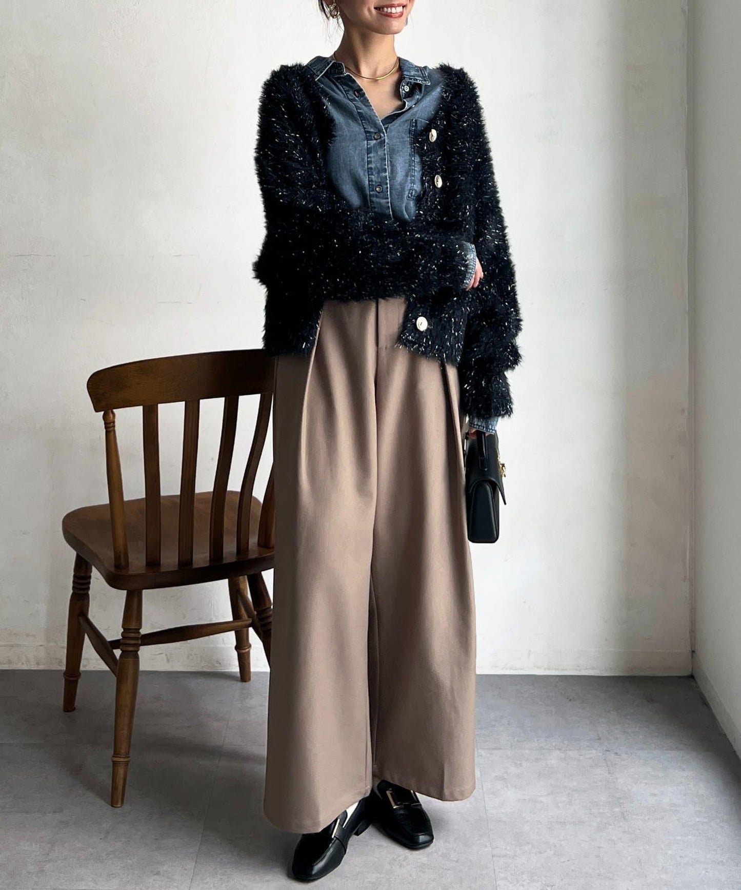 亮片羽毛兩用開衫