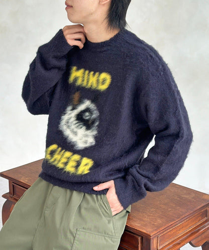 拼色圖案毛絨針織衫