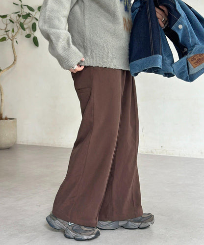 磨毛斜紋褶皺休閒褲