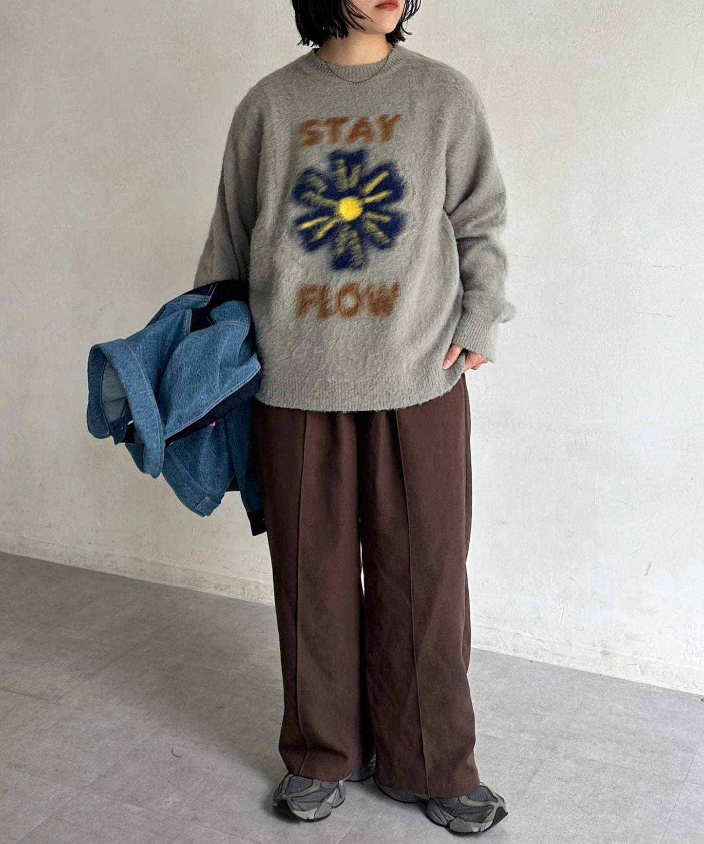 磨毛斜紋褶皺休閒褲