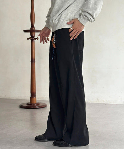 磨毛斜紋褶皺休閒褲