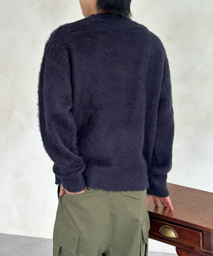 拼色圖案毛絨針織衫