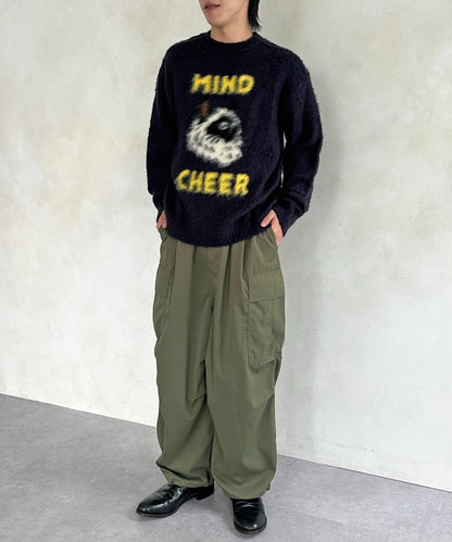 拼色圖案毛絨針織衫