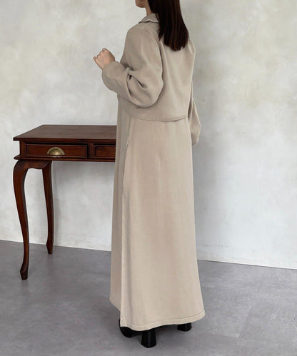 半拉鍊針織套裝連衣裙