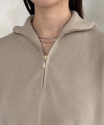 半拉鍊針織套裝連衣裙