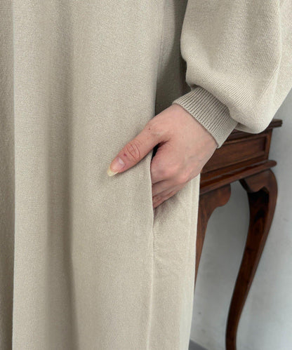 半拉鍊針織套裝連衣裙